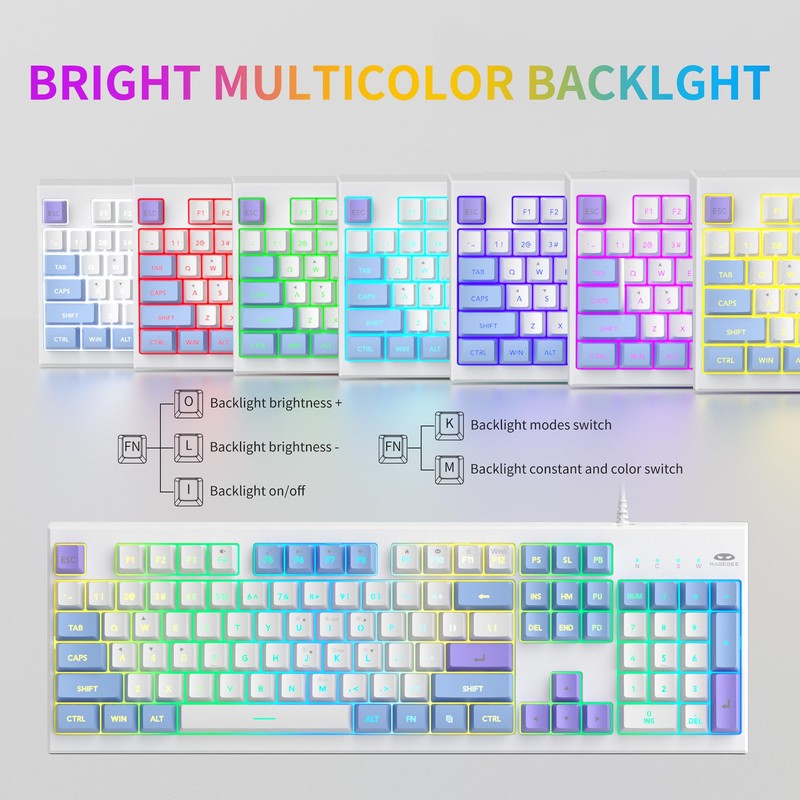 Creamy Keyboards,K2 MageGee Classic Keyboard Wired RGB Backlit 104 Waterproof