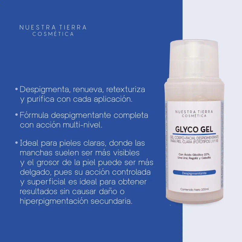 Gel Despigmentante Para Piel Clara Con Ácido Glicólico 10%