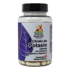 Citrato de Potasio 500mg Altus Natura Suplemento Vegano 60 Cápsulas