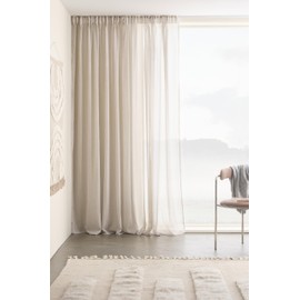 Jotex Multifunctional curtain layer, extra wide curtain, 275 cm, polyester-cotton blend, Oeko-Tex® Standard 100 certified, better cotton, light grey, 1 piece, 275 x 250 cm