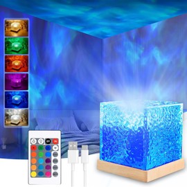 ACENZ Ocean Wave Projector Light, Northern Lights Projector, 16 Colors Ocean Lamp Water Ripple Cube Night Light with Remote for Galaxy Projector for Bedrooms,Games, Birthdays,Festivals (Ocean Lamp)