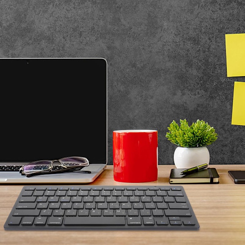 Hebrew Keyboards, Black Keyboards Silent Wireless Ultra-Thin Multimedia Full-Size Low