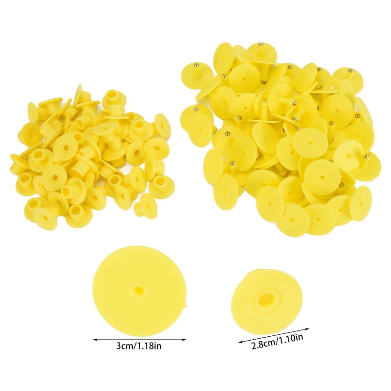 100PCS Animal Round Ear Tags Easy to Distinguish and Use