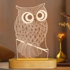 OkiyiD Owl Night Light LED Illusion Lamp for Home Bedroom