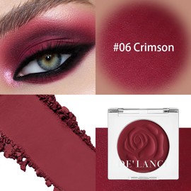 Crimson Red Matte Eye Shadow Single with Applicator - Intense, Glare and Rich Texture for Dramatic Red Smokey Eyes - Highly Pigmented, Long-Lasting, Waterproof
