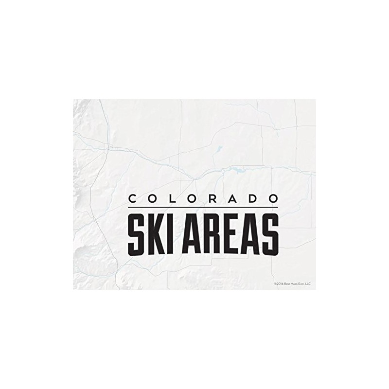 Colorado Ski Resorts Map 11x14 Print (Gray)