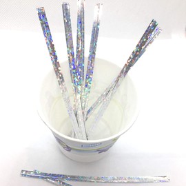 Weststone Metallic Silver Holographic Glitter Twist Ties 4 in Twist Ties for Cello Bags in Birthday Party