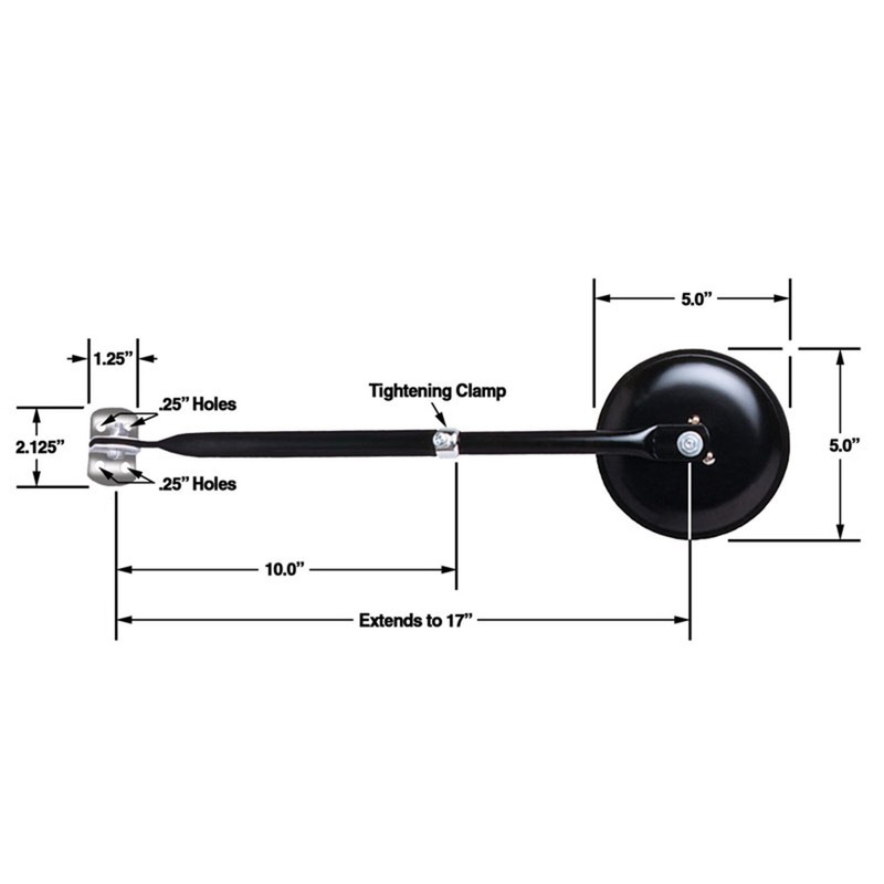 CIPA 49704, redondo CJ2A, CJ3A, CJ3B, CJ5, CJ6 pulgadas, negro