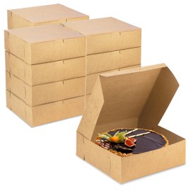 Fit Meal Prep Fit Meal Prep 25 Pack Kraft Bakery Boxes, 9 x 9 x 3 Inches Brown Pastry Boxes, Cardboard Treat Boxes Pie Boxes Cookie Boxes Dessert Boxes for Cupcakes, Chocolates, Donuts, Macarons