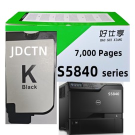 S5840 Toner Cartridge 591-BBCN Waste Toner Box Compatible for Dell JDCTN R59F2 K83JD KT71F 593-BBXX 593-BBXU 593-BBXV 593-BBXW for S5840 S5840DN S5840CDN Printers 1Pack (JDCTN Black Toner)