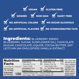 Keep Healthy Chocolate Covered Blueberry Fruit Bars - 100% Plant Based - Vegan, Gluten Free, Dairy Free, Soy Free, Pressed Fruit Bars (16 bars)