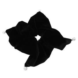 Baluue Luxurious Velvet Hair Scrunchies with Pearl Pendant Extra Large Soft Hair Ties for Women Elegant Square Design for Casual Formal Styles