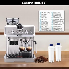 4 Packs Coffee Maker Filter Replacement for DeLonghi Filter DLSC002, Activated Carbon Softener Water Filter for De'longhi Compatible with Ecam, Esam, Etam BCO Series Coffee Machines