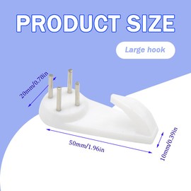 Yosawo 20 Pieces Picture Hooks Non-Trace Hook Plastic Hardwall Hanger Hooks for Hanging Pictures, Clocks, Photo Frames, Mirrors（50MM/SL)