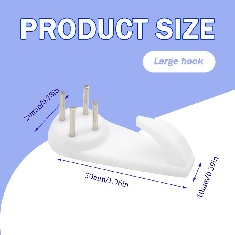 Yosawo 20 Pieces Picture Hooks Non-Trace Hook Plastic Hardwall Hanger