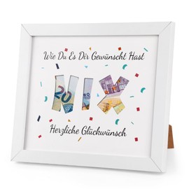 Lemicin Nix Geschenk Bilderrahmen Geldgeschenk: 28 x 23cm wie du es dir gewünscht hast nix geburtstag geschenk für Frauen Männer Bruder Ich Wünsche Mir Nichts Geschenk für Hochzeit