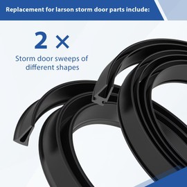 Storm Door Sweep Replacement for Larson & Pella Doors, 39" Long Storm Expander Bottom Seal for Andersen Metal & Vinyl Doors, Screen Door Rubber Weather Strip(Style1+Style2)