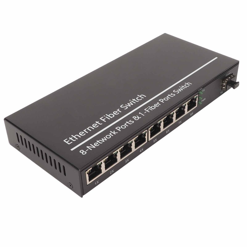 Fiber Ethernet Media Converter 1 Optical Port 8 Electrical Port