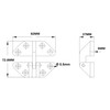 Long Reach Stainless Hatch Hinge, Heavy Duty Marine Grade 316