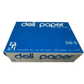 Durable Packaging 8"x10.75" Dry Waxed Deli Sandwich Paper Interfolded Pop-Up Sheets 500 Pack
