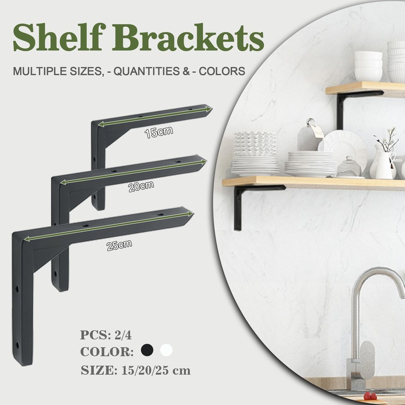 Mooche 25 cm L Shelf Brackets, Pack of 2 Shelf