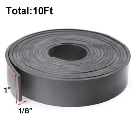 DGSL Neoprene Rubber Strips 1" W x 1/8" T x 10' L, Solid Rubber Sheets, Rolls & Strips Use for Gaskets DIY Material, Pads, Crafts, Weather Stripping, Flooring, Black
