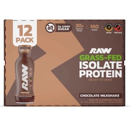 RAW Protein 30g Protein Shake, Chocolate, 12 Fluid Ounce (Pack of 12)