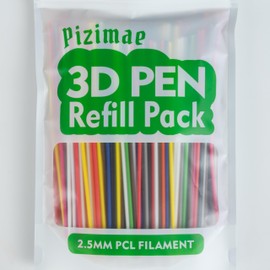 Pizimae 300 PCS 3D Pen Filament Refills, 10 Random Colors PCL Low Temperature 2.5mm Filament Compatible with 3Doodler Start Pen, Eco-Friendly & Biodegradable 3D Printing Material for Kids