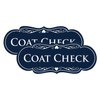 Signs ByLITA Designer Coat Check Sign (Navy Blue/White) - Large