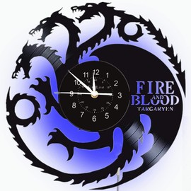 Game of Thrones Record Wall Clock Winter Comes Vinyl Record Hanging Clock Birthday Gift Home Decor