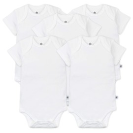 HonestBaby Boys and Girls 5-Pack Organic Cotton Short Sleeve Bodysuits