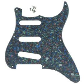 KAISH 8 Hole Vintage Strat/ST Style Pick Guard SSS Guitar Pickguard for USA/Mexico Stratocaster/Strat Abalone Pearl
