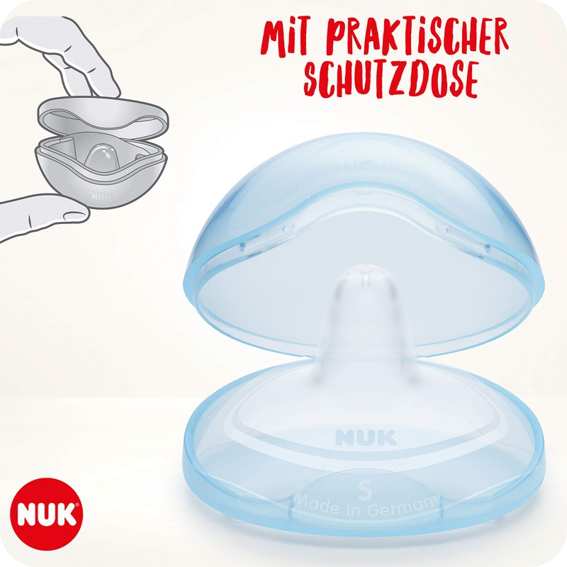 Nuk Nipple Protection for Sensitive Nipples with Protective Case, Transparent,