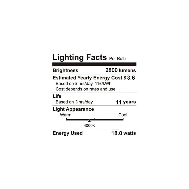 RAYHOO 18W LED Light Bulbs Incandescent 120-180 Watts Equivalent, E26/E27