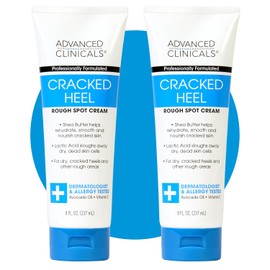 Advanced Clinicals Crema de talón agrietada para pies secos, puntos ásperos y callos, Two - 8 Ounce