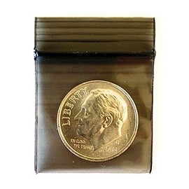 1010 Original Mini Ziplock 2.5mil Plastic Bags 1" x 1" Reclosable Baggies (Black)