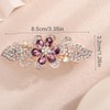 Chargances Bridal Flower Rhinestones French Hair Clip Wedding Blue Crystal