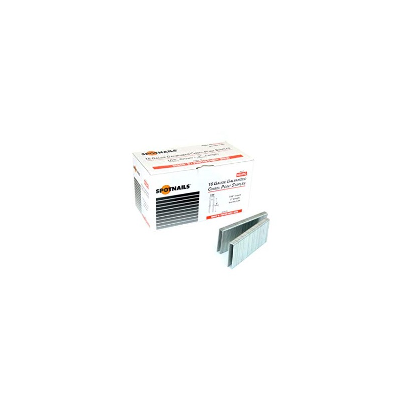SpotNails 6612PG-10M 1-1/2" Galvanized 16 Ga 7/16" Medium Crown Staples