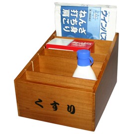 Alphax 903529 Storage Box, Wood Grain, 6.3 x 8.3 x 5.1 inches (16 x 21 x 13 cm), Scrub Stand