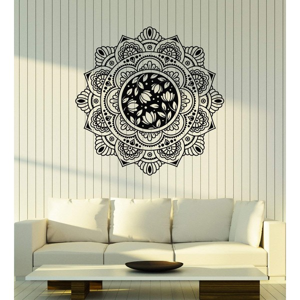 WallStickers4ever Vinyl Wall Decal Mandala Circle Floral Ornament Meditation Stickers