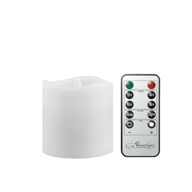 Stonebriar 6 Count White Real Wax 3x3 Flameless LED Pillar Candles with Remote and Timer