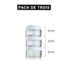 BlenderBottle GoStak Twist n' Lock Storage Jars, 100cc 3-Pak, White
