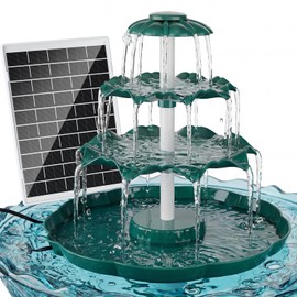 AISITIN 6.5W Solar Bird Bath Fountain, 3-Tiered Waterfall, DIY Detachable