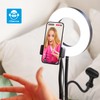 iDance LED Ring Light with Stand, 3.5", Portable Desk Ring