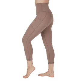 Yogalicious High Waist Squat Proof Yoga Capri Leggings with Pockets for Women - Leafless Tree Lux with Pocket - Large