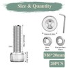 GOHODOMINO M6×20mm Socket Head Cap Screws, Nuts, Flat Washers, 20Pcs,