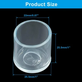 Auvotuis 22mm/0.87 Inch Silicone Chair Leg Tips, 40Pcs Rubber feet for Furniture, Clear Folding Chair Leg Caps, Chair Leg Protectors for Hardwood Floors, Anti-Slip,Anti-Scratch & No Noise