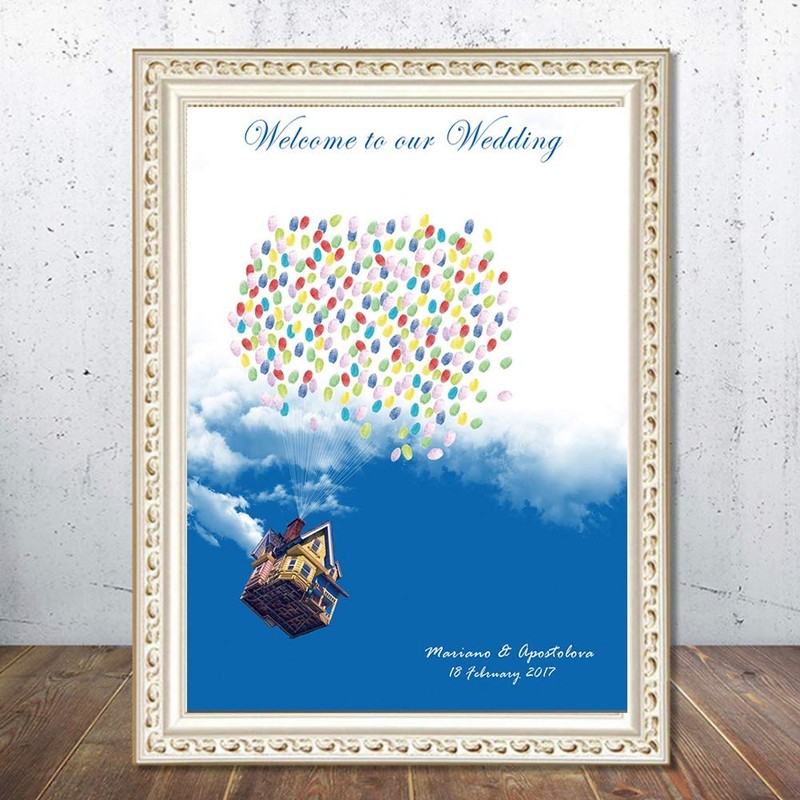 Árbol de Huellas Dactilares Compañeros de Clase Reunión Boda Memoria