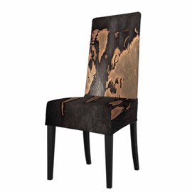 Numland 1 Pack Vintage World Map Dining Room Chair Covers Retro Continents Adventure Short Stretchable Polyester Removable Washable for home Restaurant Banquet
