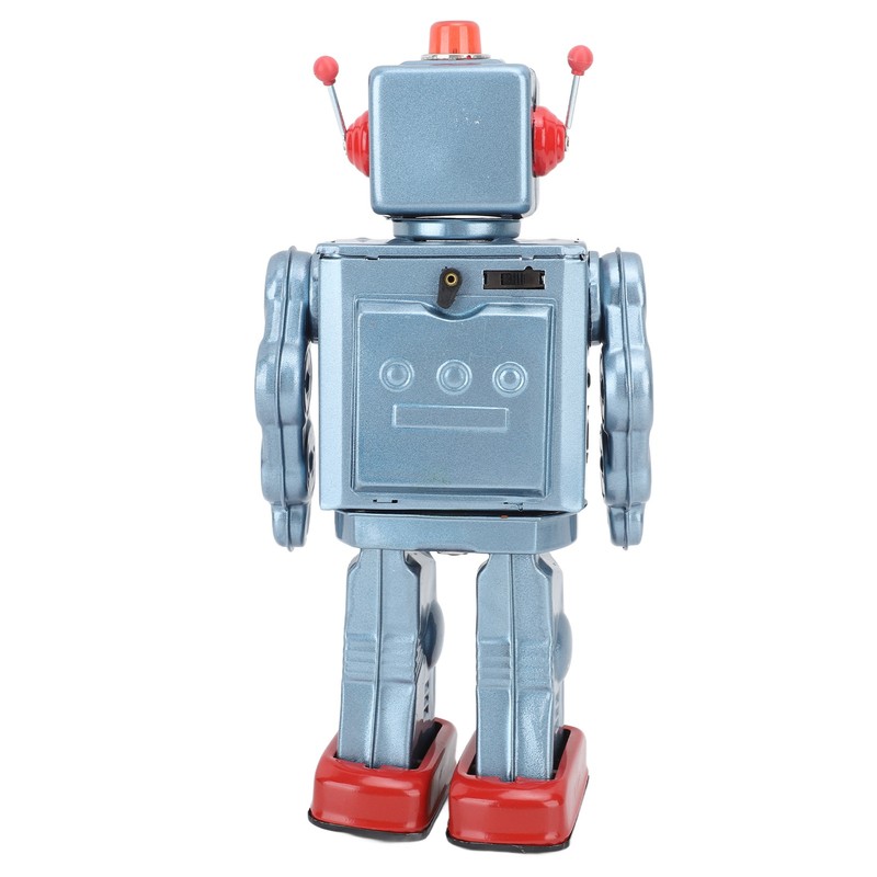 Metal Tin Robot Toy Retro Electric Rotating Figures Model Adult